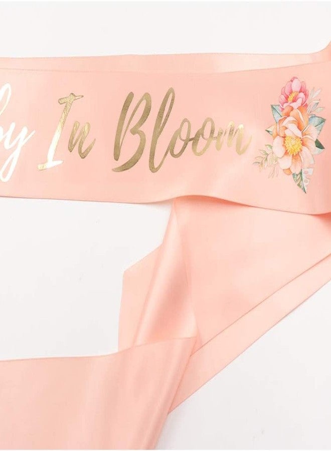 PATICARRY HAPPYLAND Baby in Bloom Peach Sash & Wrist Corsage - Floral Baby Shower Decor for Mom to Be - Elegant Maternity Accessory with Boho Touch - New Mom Gifts for Gender Reveal Party - Image 3